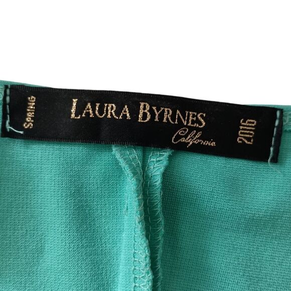 Laura Byrnes Zipper Back Top 4X Plus Size Blouse Aqua Pinup Girl Jersey Knit - Picture 8 of 16